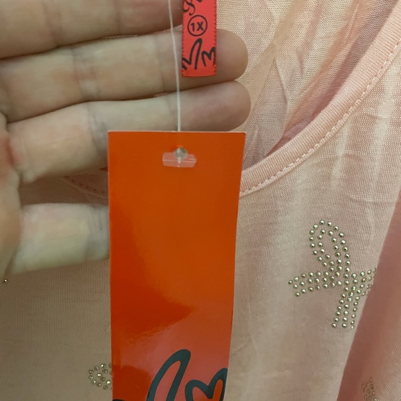 Flowing pink colored tank with sequin ribbons - Picture 2 of 2